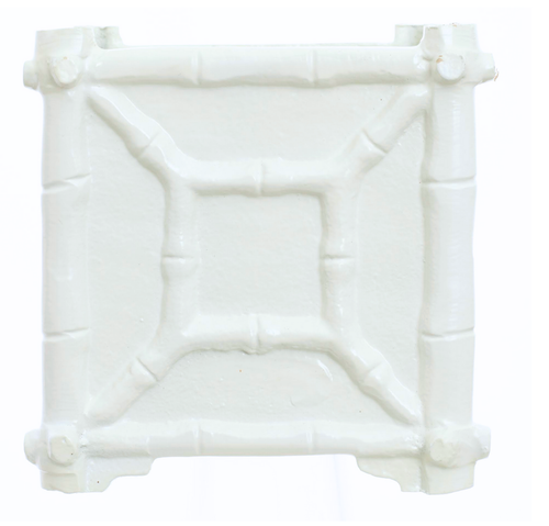 White Rustic Bamboo Box Planter