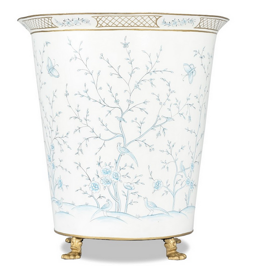 Ivory & Blue Chinoiserie Footed Floor Planter