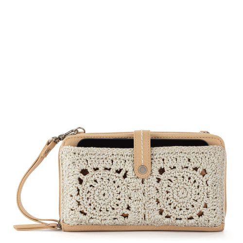 Iris Smartphone Wallet - Hand Crochet - Natural Medallion