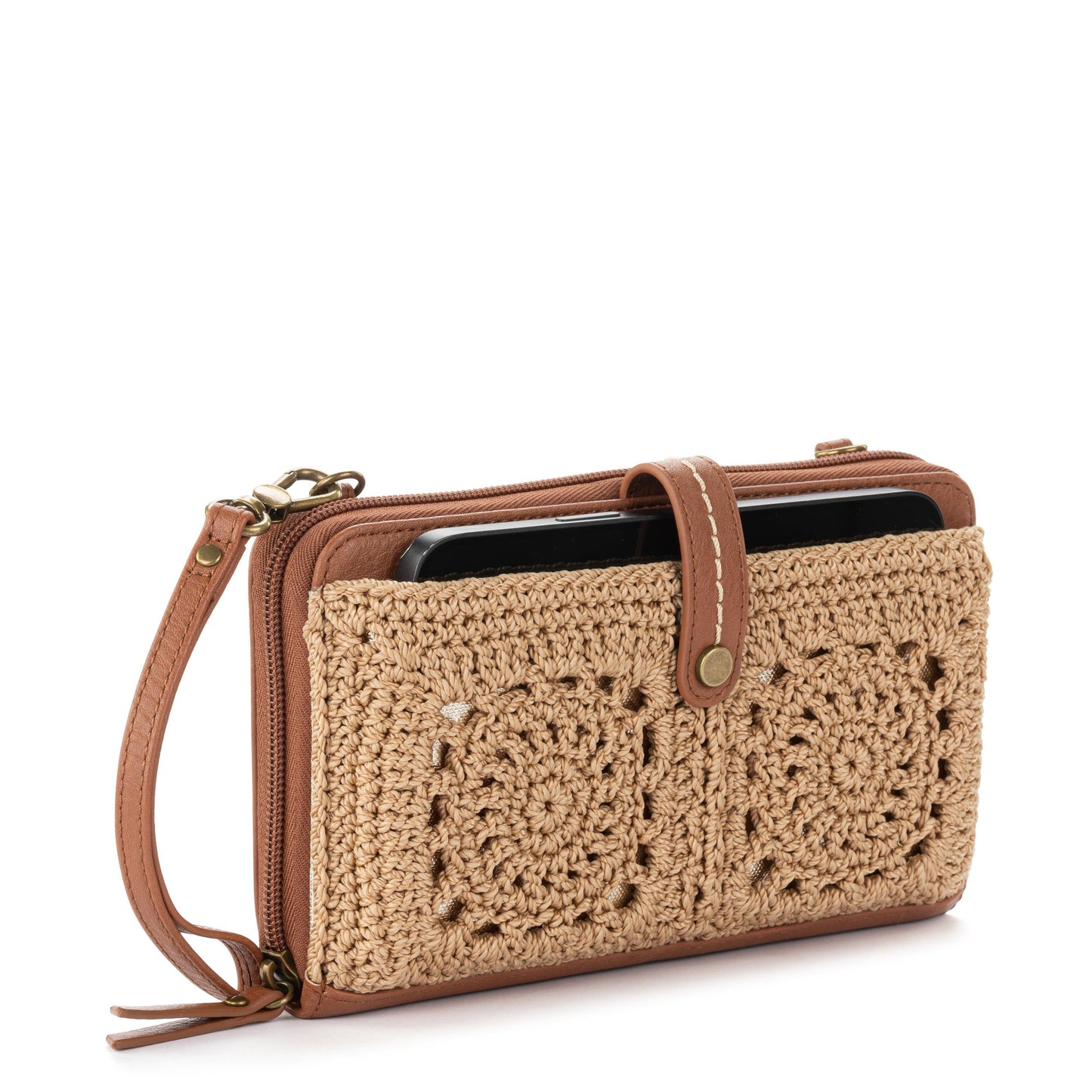 Iris Smartphone Wallet - Hand Crochet - Bamboo Medallion