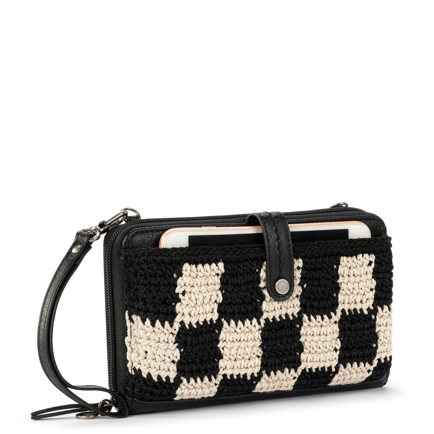 Iris Smartphone Wallet - Hand Crochet - Black Check