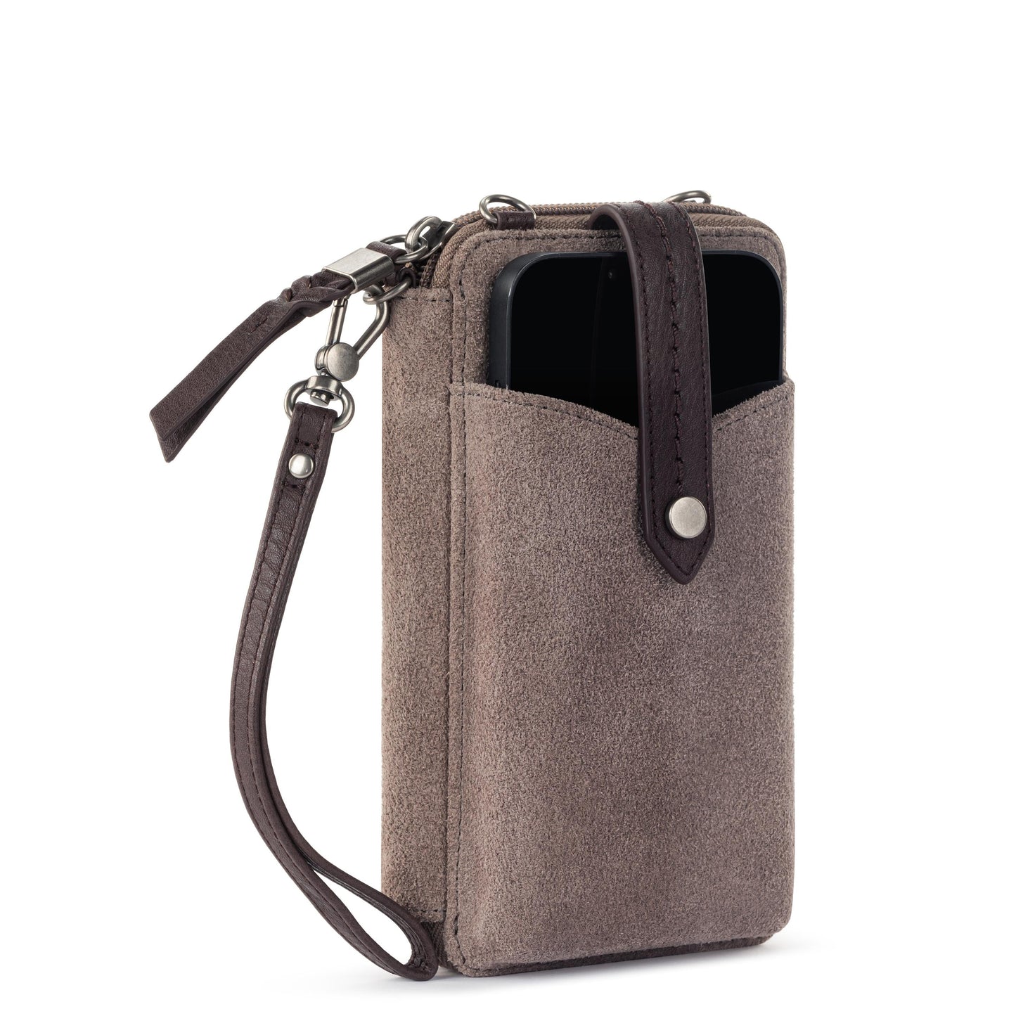 Silverlake Smartphone Wallet - Leather - Mushroom Suede