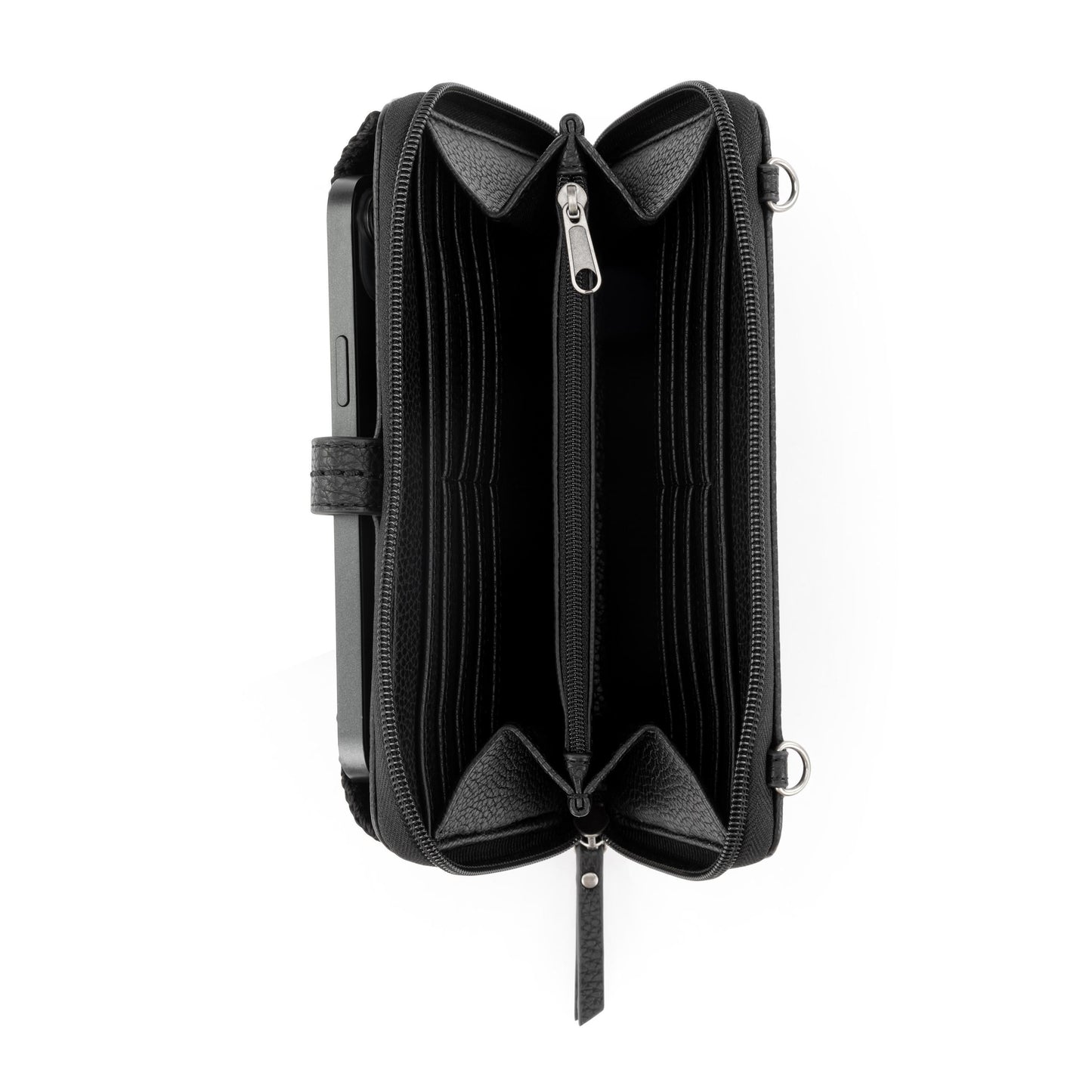 Iris Smartphone Wallet - Leather - Black Suede Block