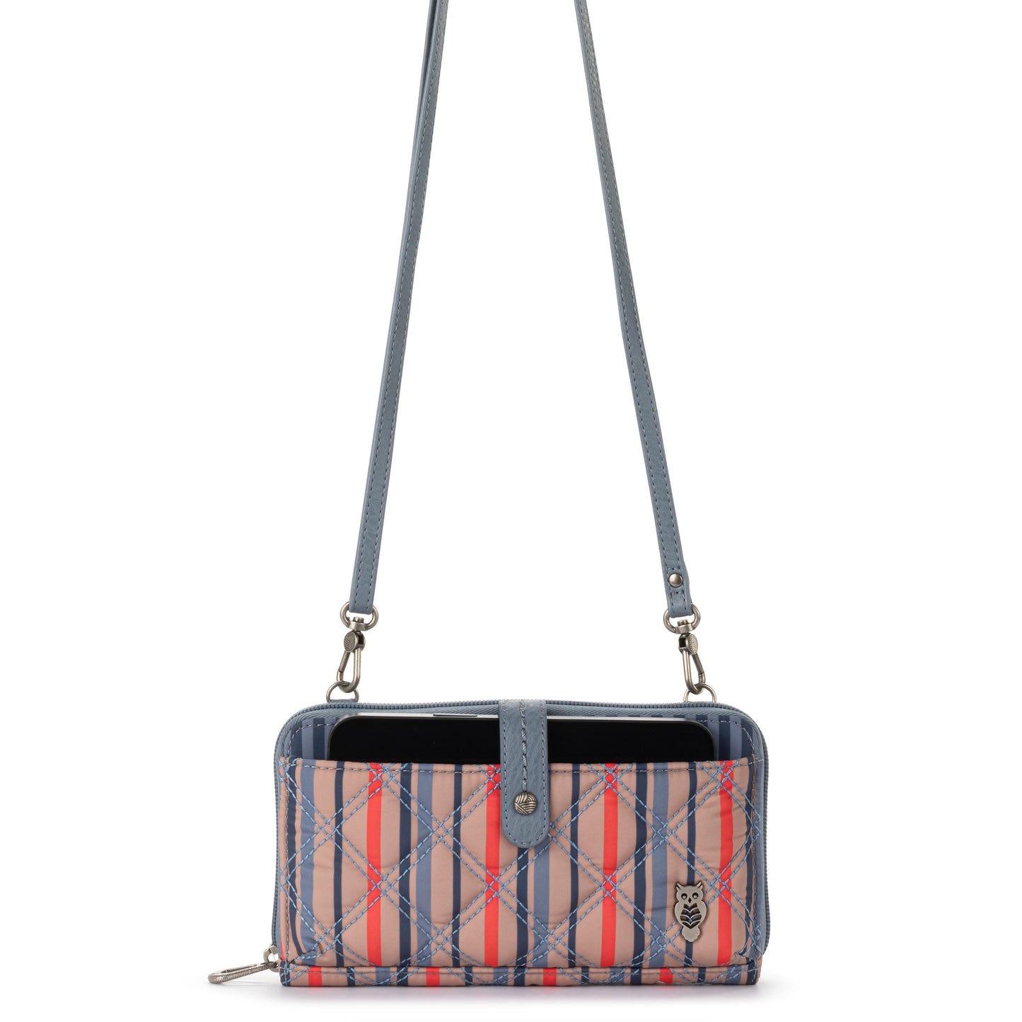 Smartphone Wallet - EcoTwill - Vintage Multi Stripe Diamond Quilted