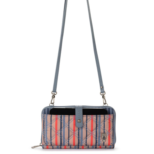 Smartphone Wallet - EcoTwill - Vintage Multi Stripe Diamond Quilted