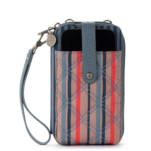 Salinas Smartphone Wallet - EcoTwill - Vintage Multi Stripe Diamond Quilted