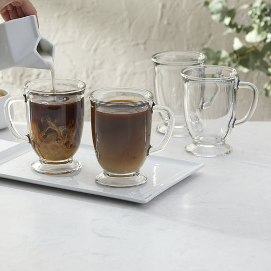 Libbey Kona Glass Coffee Mugs, 16 ounce, Set of 6