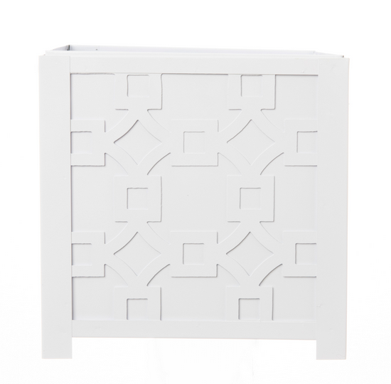 White Fretwork Planter