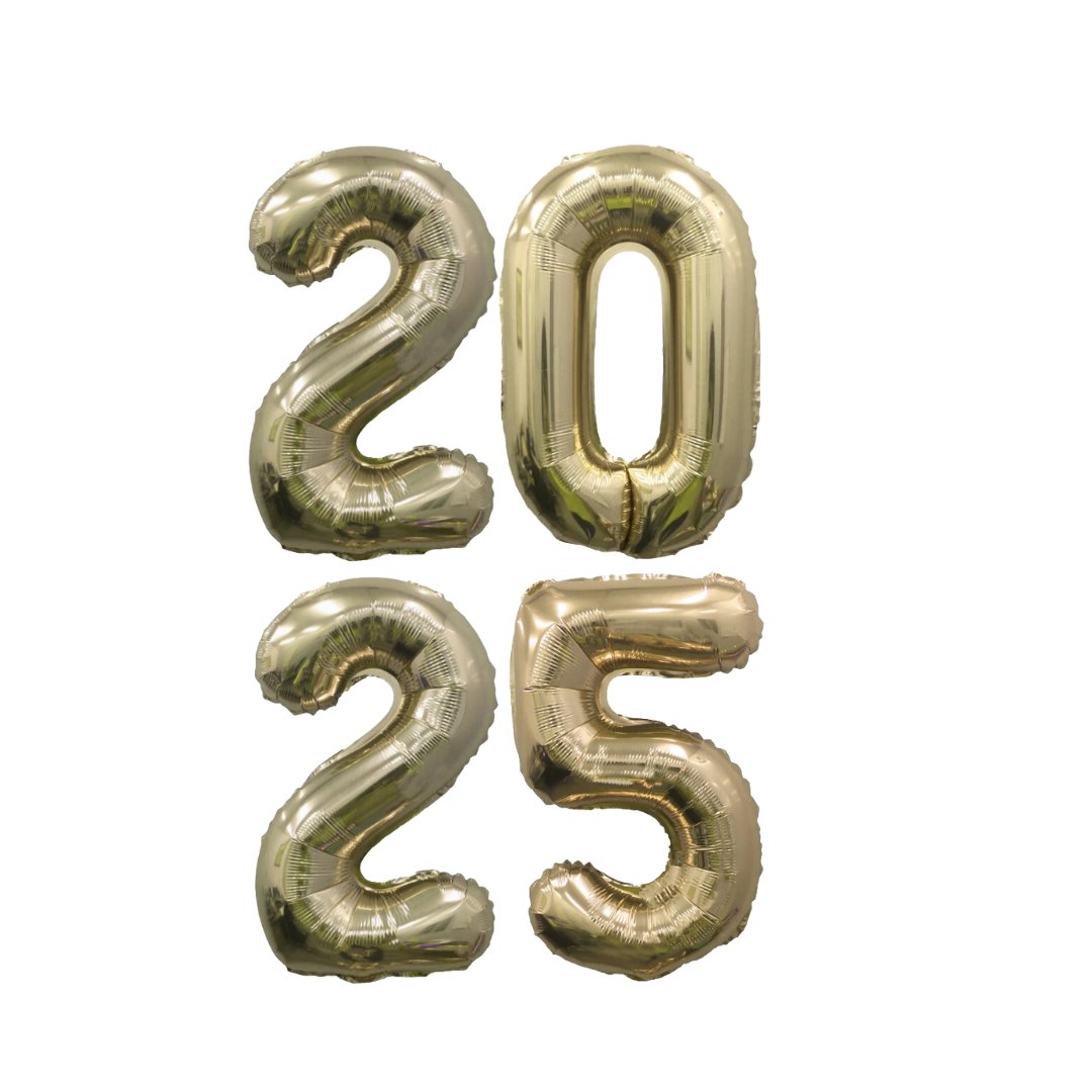 2025 Gold Number Balloons