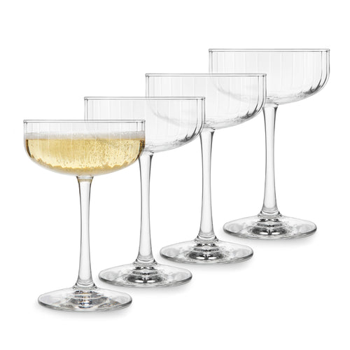 Libbey Paneled Coupe Cocktail Glasses, 8.5 ounce, Set of 4