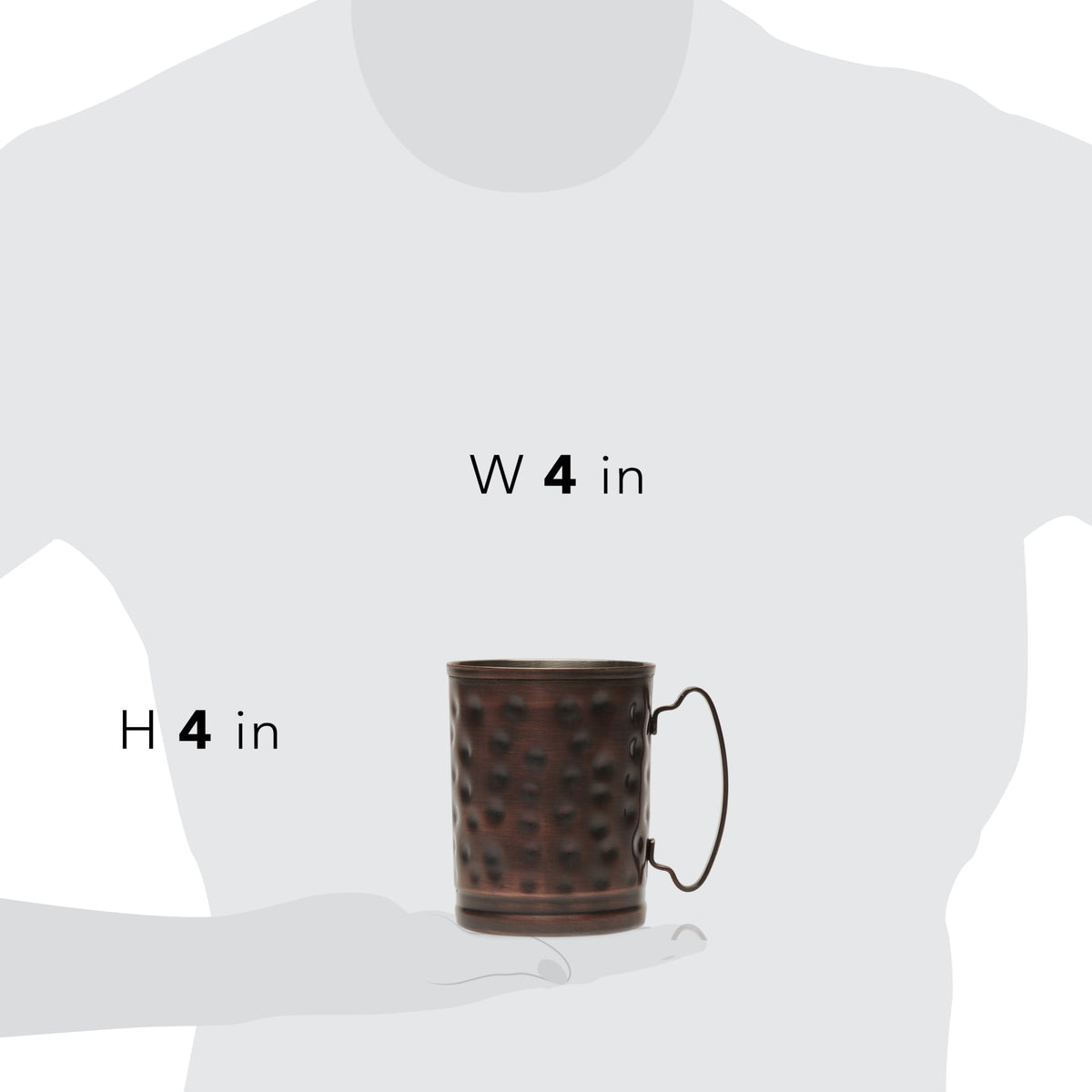 Libbey Moscow Mule Hammered Copper Mugs, 14 ounce, Set of 4