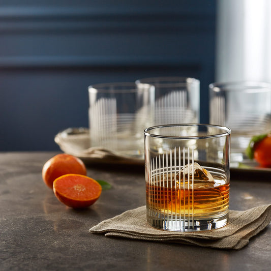 Libbey Cut Cocktails Passage Rocks Glasses, 11 ounce, Set of 4