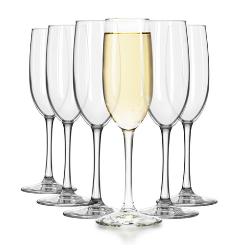 Libbey Entertaining Essentials Flute Glasses, 8 ounce, Set of 6