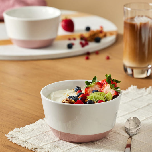 Libbey Austin 28 ounce Porcelain Soup Salad Bowl, Set of 4, White