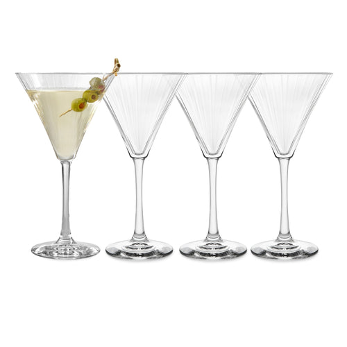 Libbey Paneled Martini Glasses, 9.5 ounce, Set of 4