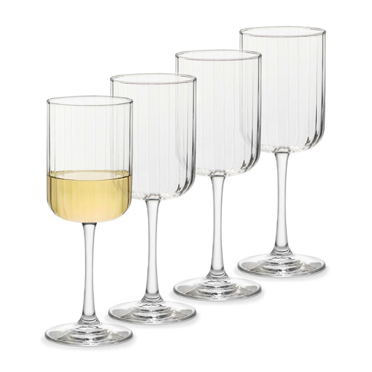 Libbey Paneled All Purpose Wine Glasses, 13.5 ounce, Set of 4