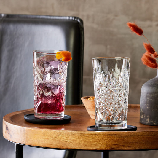 Libbey Hobstar Cooler Glasses, 16 ounce, Set of 4