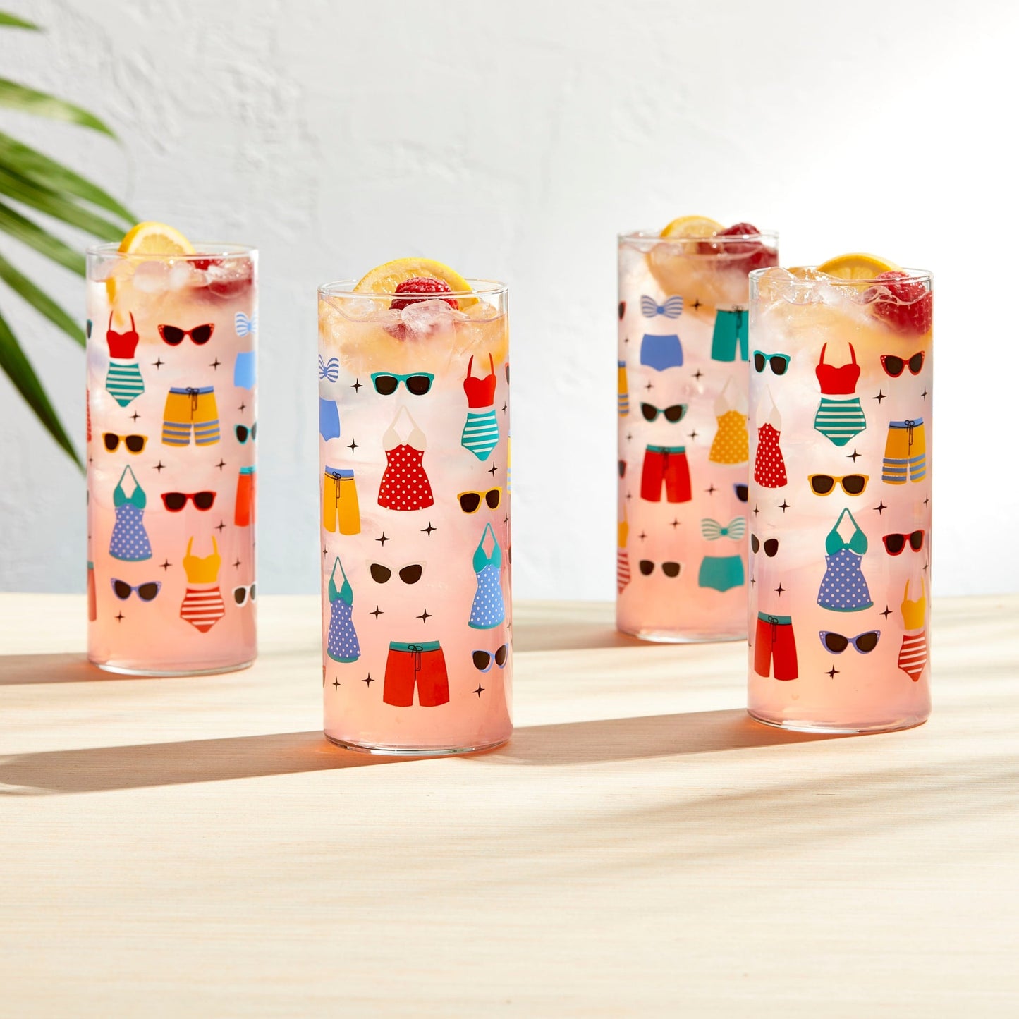 Libbey Vintage Swimsuits Cooler Glasses, 16 ounce, Set of 4