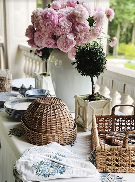 White Rustic Bamboo Box Planter