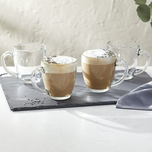 Libbey Tapered Glass Mugs, 15.5 ounce, Set of 8