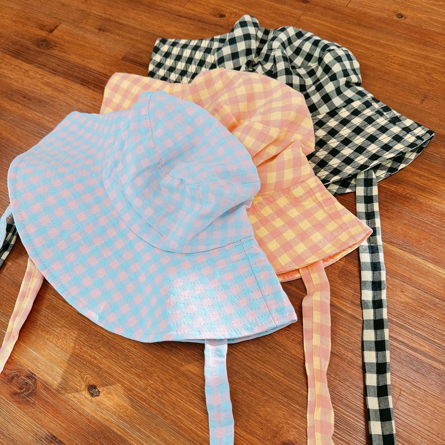Color Palette Gingham Beach Hat
