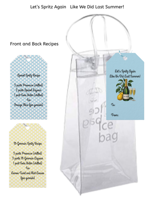 Giftable Ice Bag for Wine & Spritz Recipe Gift Tags