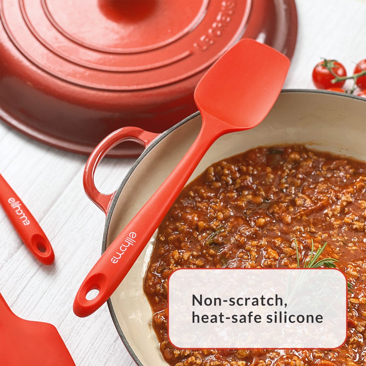 3 Piece Silicone Spatula Set - Red