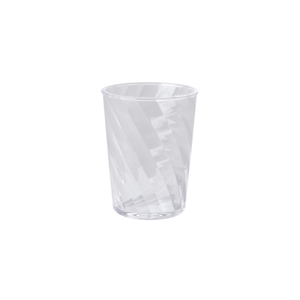 Acrylic Tumbler Glass in Twisted Swirly Design - Clear