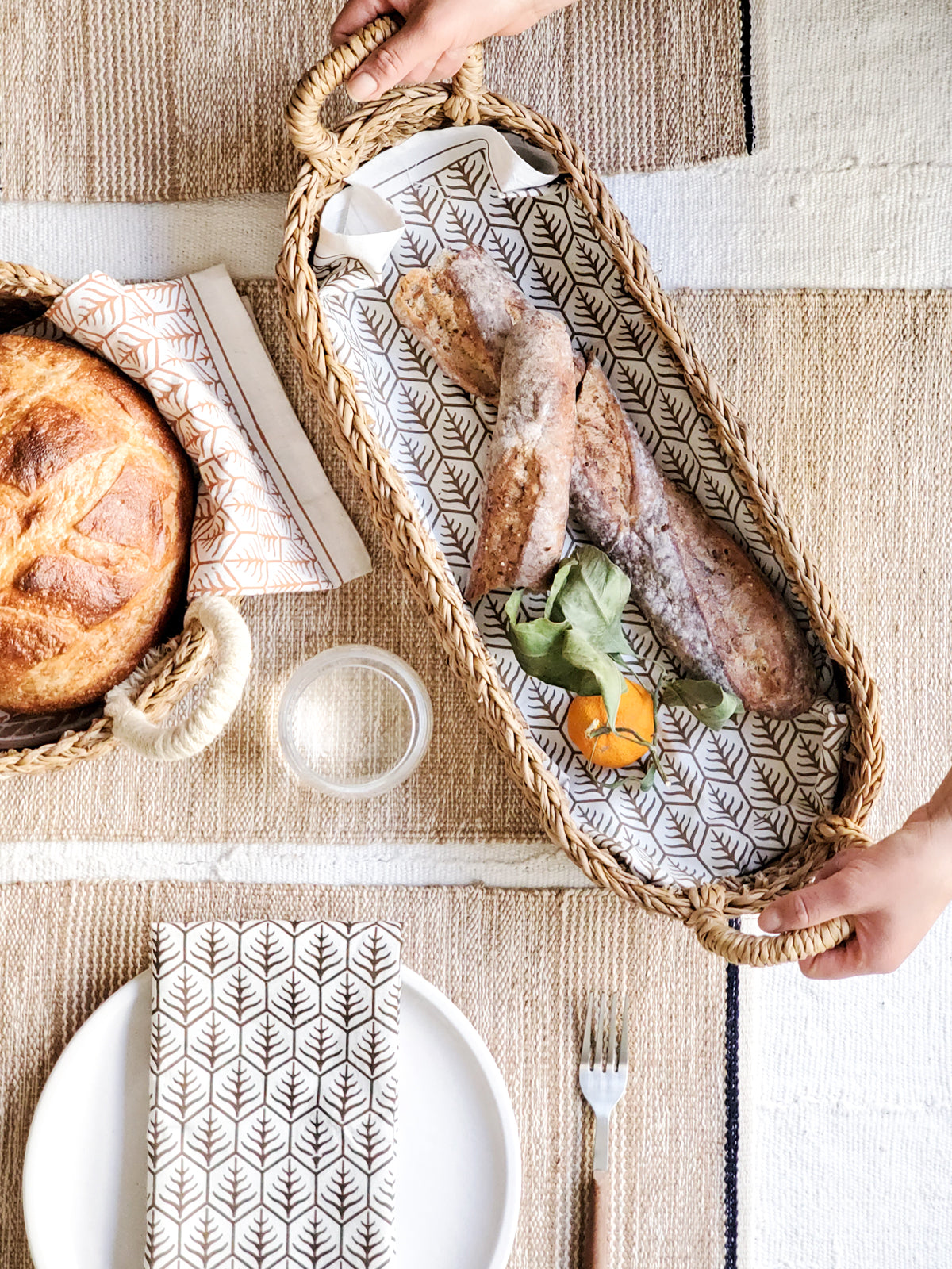 Seagrass Bread Basket with Natural Handle