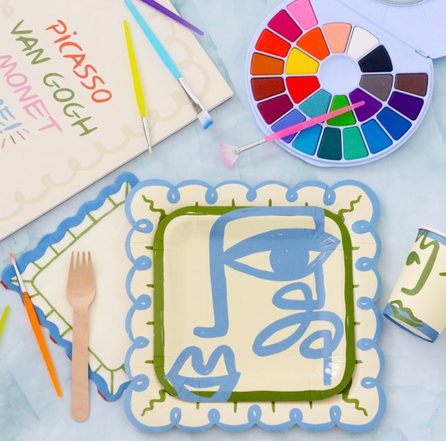 Art Party Dessert Plates (x 12)