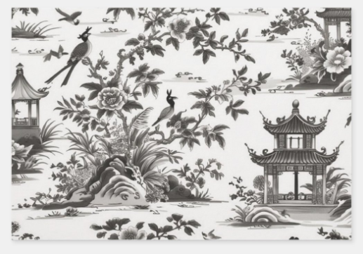 Cottage - Chinoiserie Toile (Charcoal)