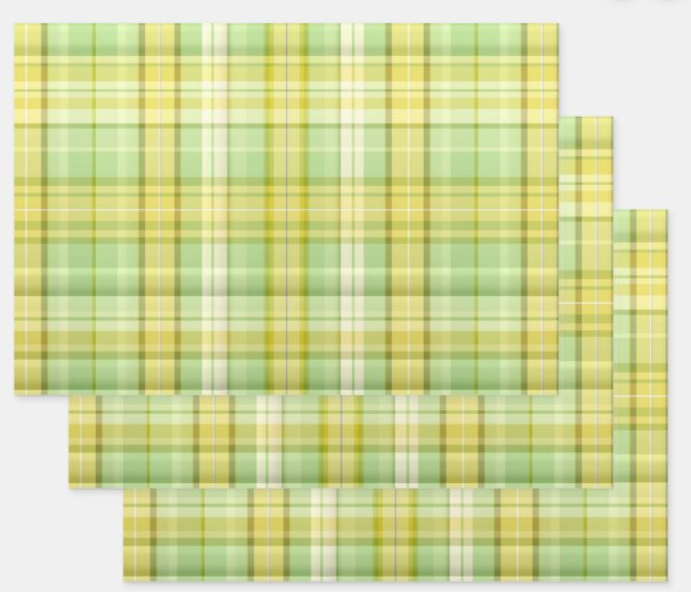 Rainbow Row Pastel Butter Yellow and Green Wrapping Paper