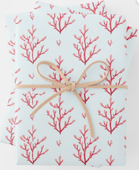 Rainbow Row Pastel Coral Pattern Wrapping Paper