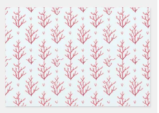 Rainbow Row Pastel Coral Pattern Wrapping Paper