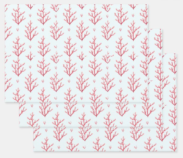 Rainbow Row Pastel Coral Pattern Wrapping Paper