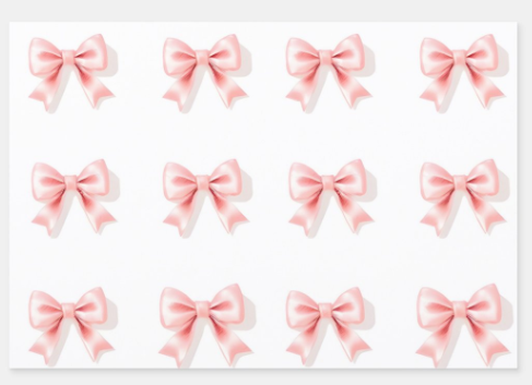 Rainbow Row Pretty Pink Bows Wrapping Paper