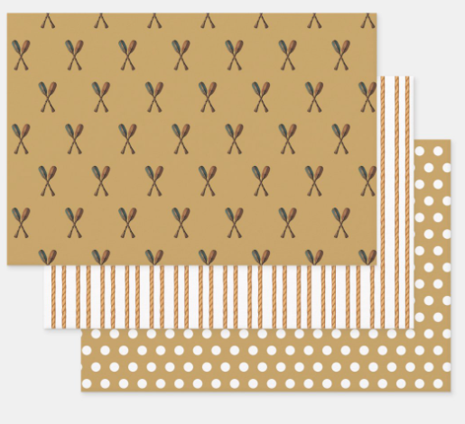 Cottage - Vintage Oars, Rope Stripe and Khaki Polka Dots