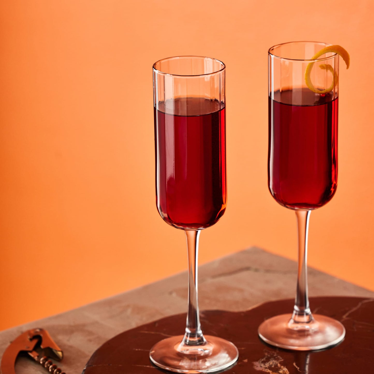 Libbey Paneled Champagne Flute Glasses, 7.5 ounce, Set of 4