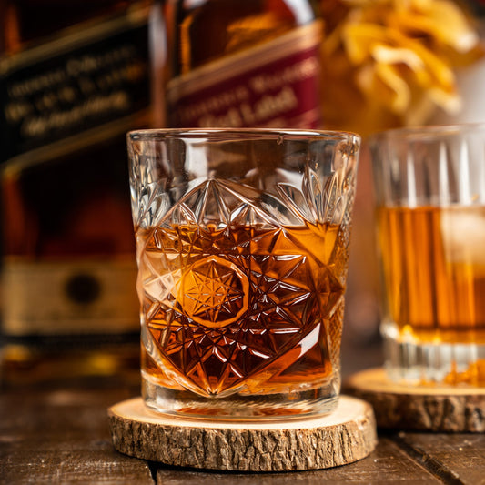 Libbey Hobstar Double Old Fashioned Glasses, 12 ounce, Clear, Set of 4