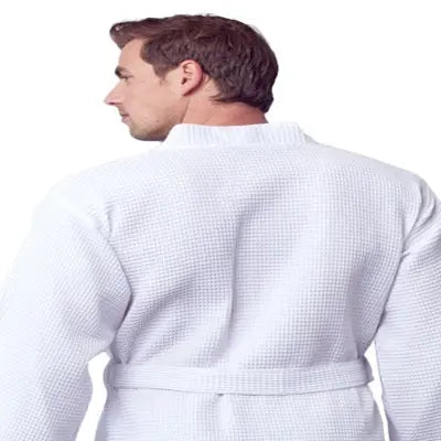 Waffle Kimono Spa Bathrobe for Men -  Absorbent, Lightweight