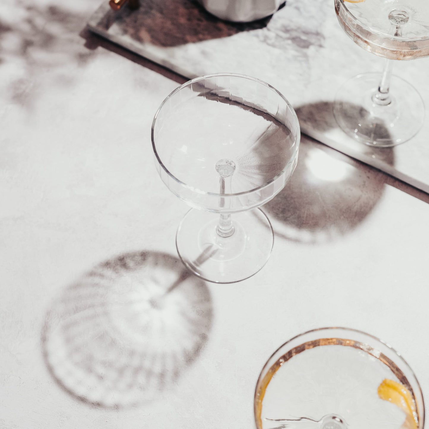 Libbey Paneled Coupe Cocktail Glasses, 8.5 ounce, Set of 4