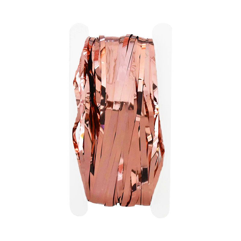 Champagne Gold Fringe Curtain Backdrop – Metallic Tinsel 6.5ft