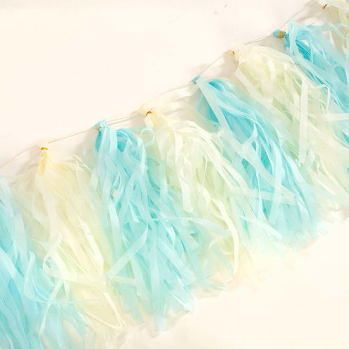 Blue and Yellow Pastel Paper Tassel Tail