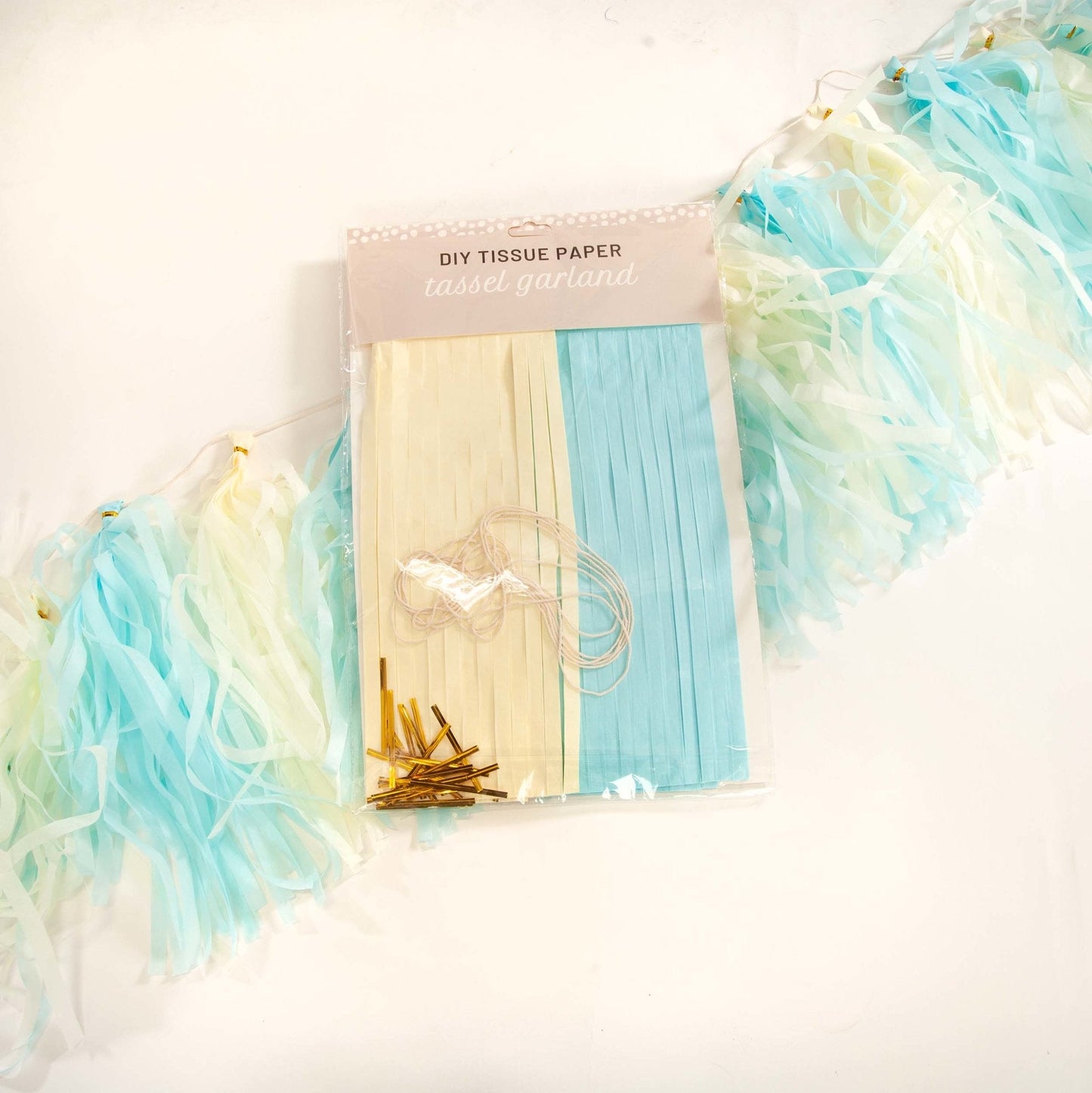 Blue and Yellow Pastel Paper Tassel Tail