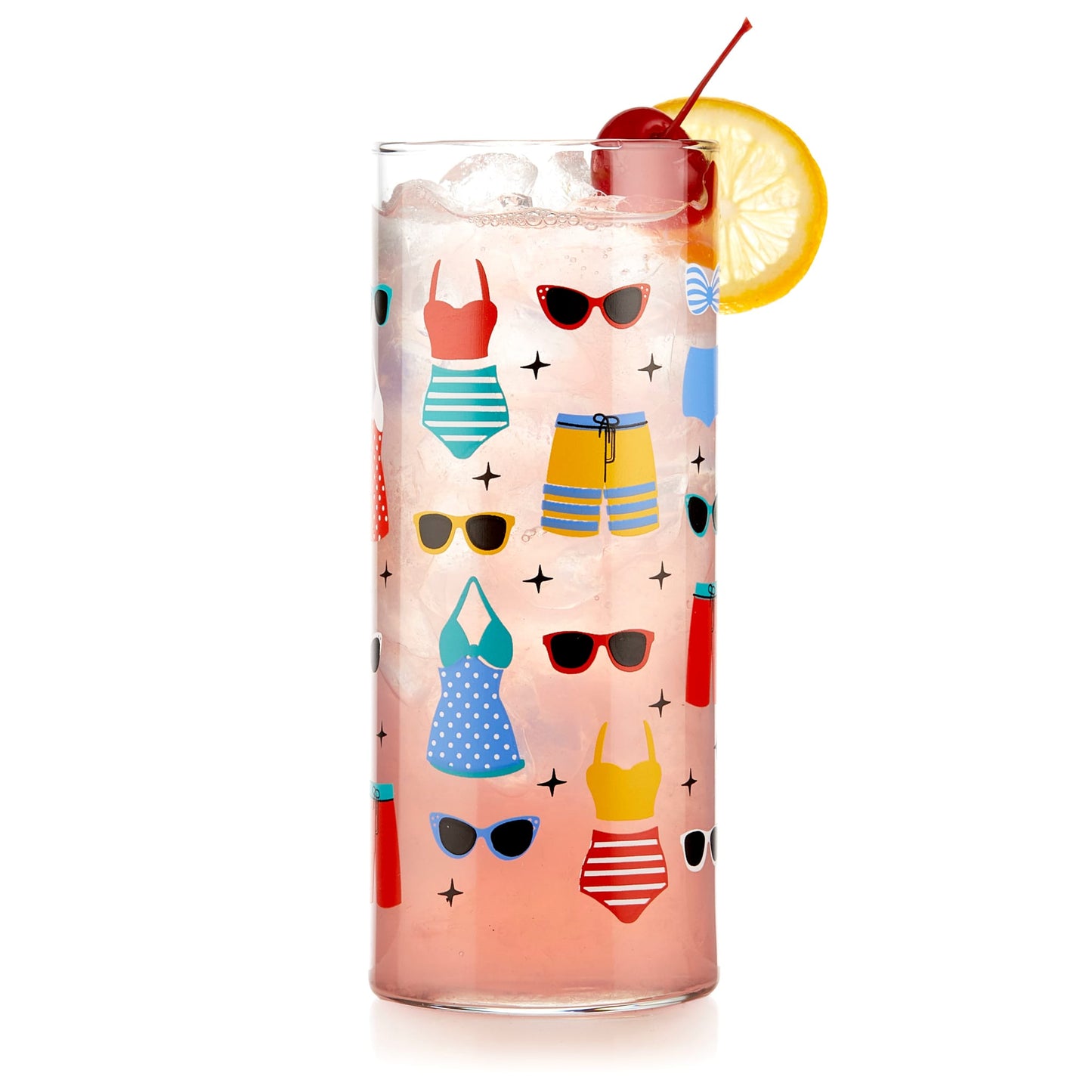 Libbey Vintage Swimsuits Cooler Glasses, 16 ounce, Set of 4