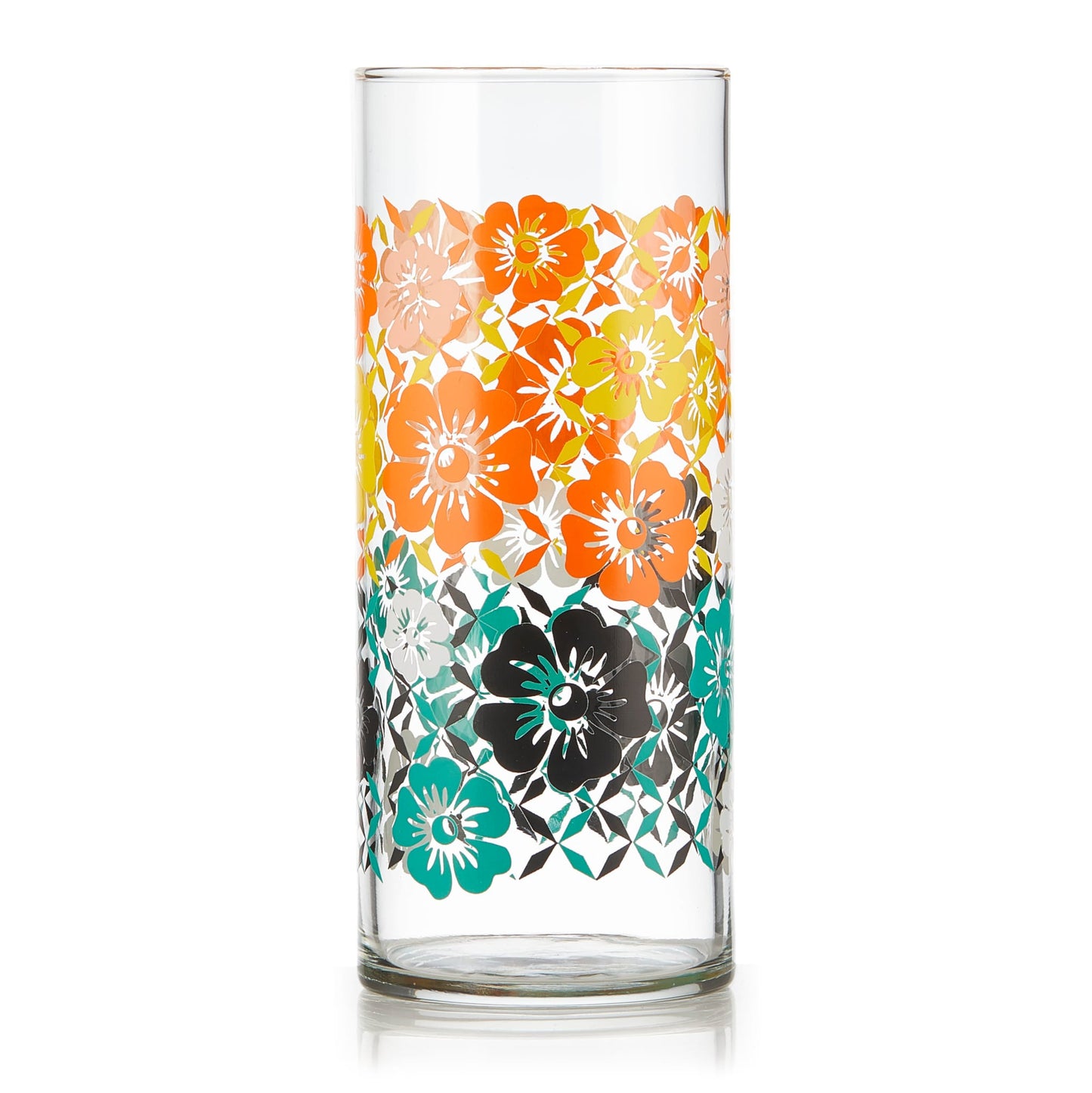 Libbey Vintage Flower Power Cooler Glasses, 16 ounce, Set of 4