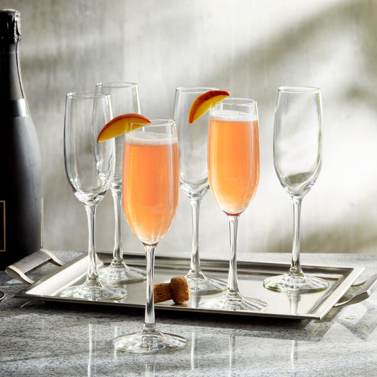 Libbey Entertaining Essentials Flute Glasses, 8 ounce, Set of 6