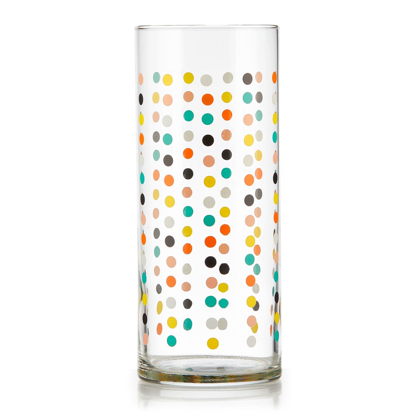 Libbey Vintage Flower Power Party Dots Cooler Glasses, 16 ounce, Set of 4