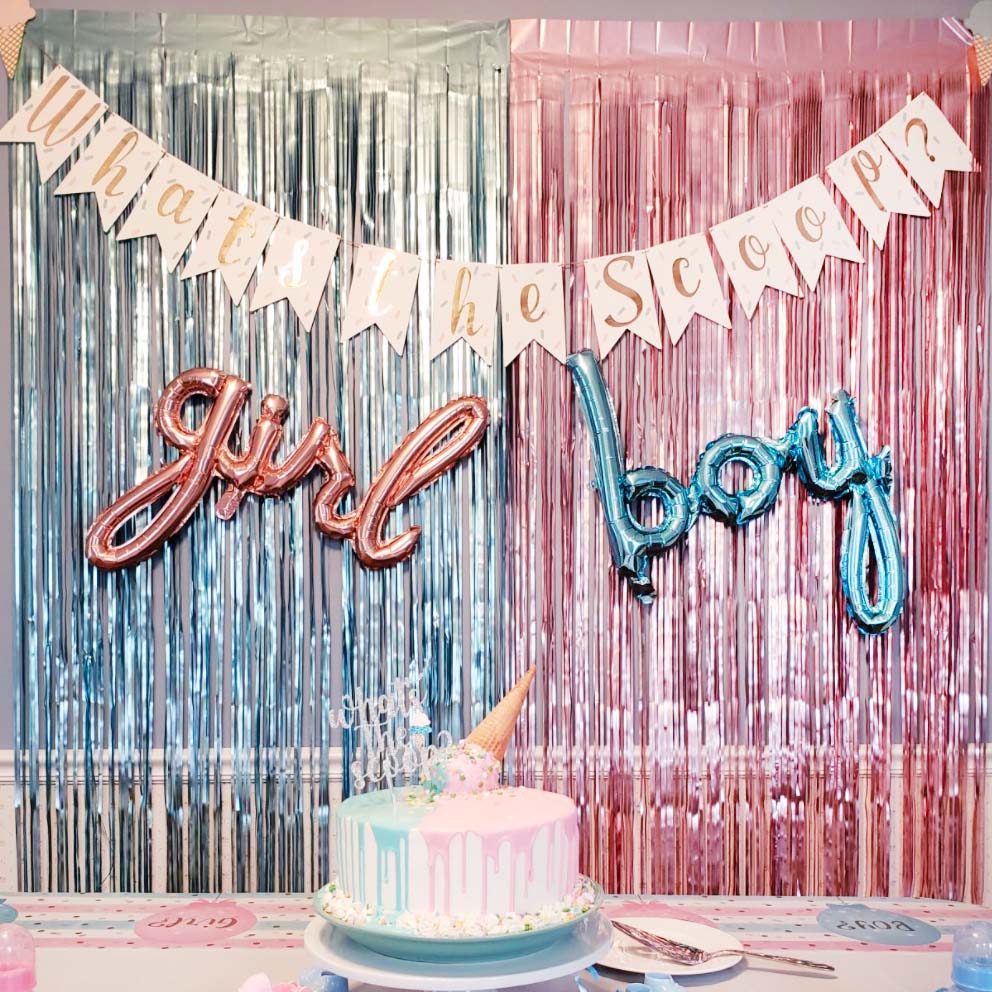 Gender Reveal Fringe Backdrop