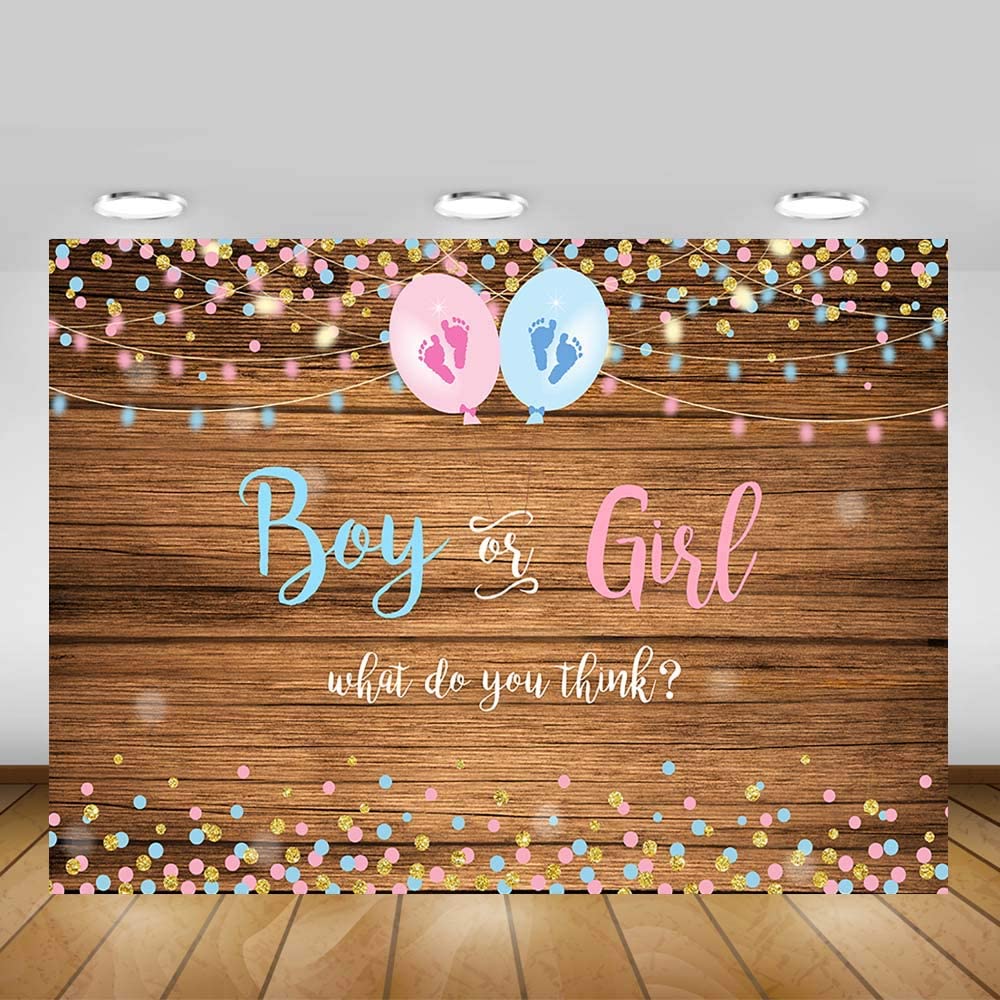 Gender Reveal Vinyl Wood Backdrop